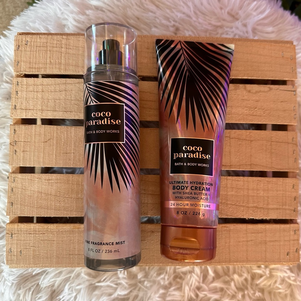 NEW Coco Paradise Bath & Body Works set- body cream & body mist - B&BW